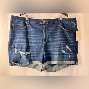NWT-Universal Thread Plus 26W High Rise Distressed Midi Denim Shorts
